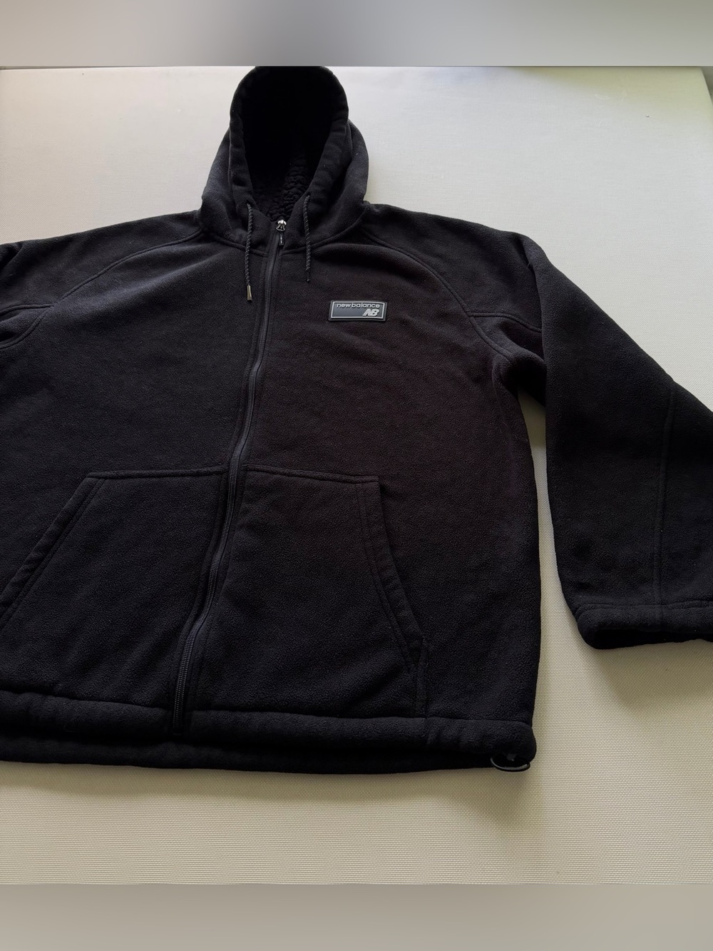 New Balance Men's Black Full-Zip Hooded Fleece Jacket size L